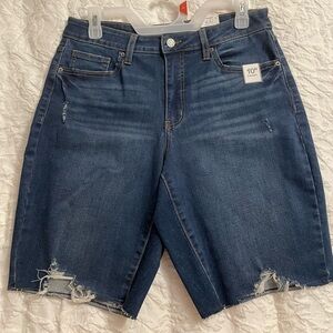NWT Time & Tru Distressed Dark Wash Bermuda Shorts